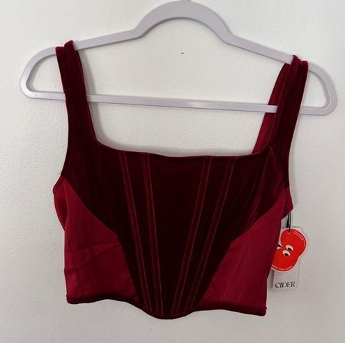 Red Velvet Corset Top