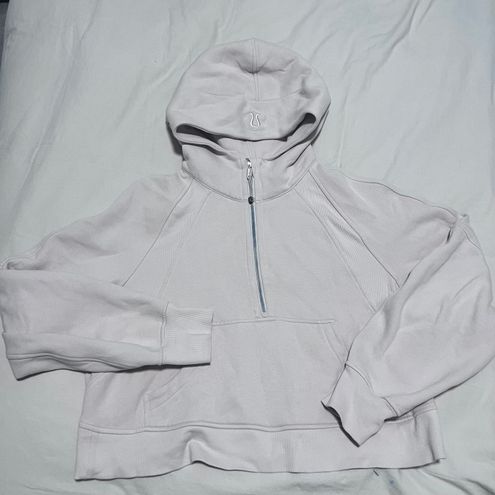 Lululemon Scuba Oversized Half-zip Hoodie In White Opal