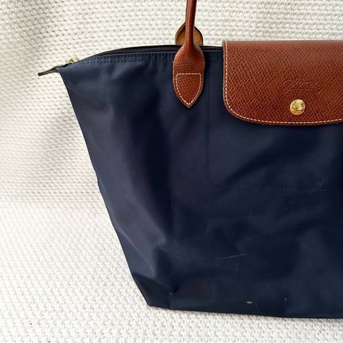 Le Pliage Original Pouch with handle Navy - Recycled canvas