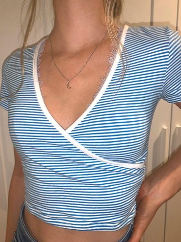 PacSun Blue and White Striped Shirt 