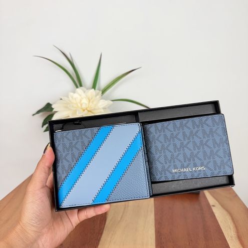 Michael Kors Accessories | Michael Kors Money Clip & Card Holder Set | Color: Black/Blue | Size: Os | Susan3190's Closet