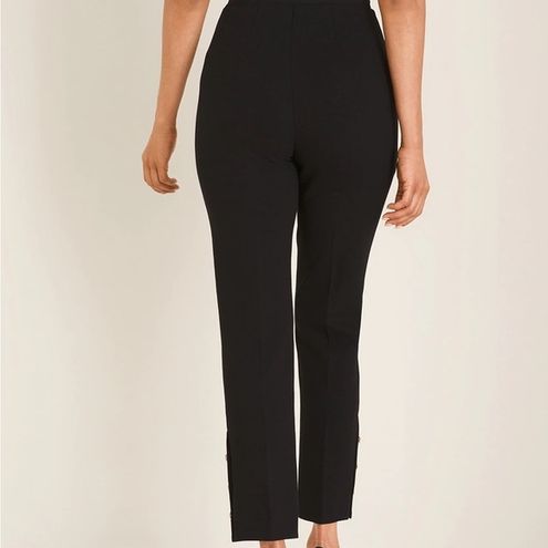 Chico's So Slimming Juliet Button-Hem horn Ankle Pants in black
