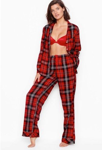 Wunderlove Red Plaid Checked Shirt & Pyjamas Set