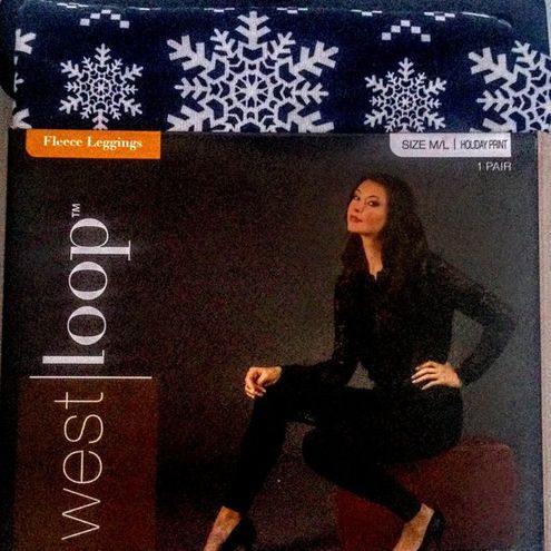 West Loop Women's M/L Holiday Fleece Leggings Snowflake Fair Isle Winter  Printed Size M - $15 New With Tags - From Owlison