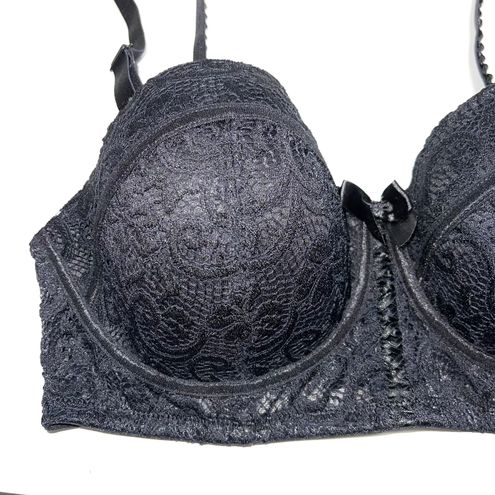 Adore Me NWT Black Lace Bustier Push-up Bra Size 36 E / DD - $30