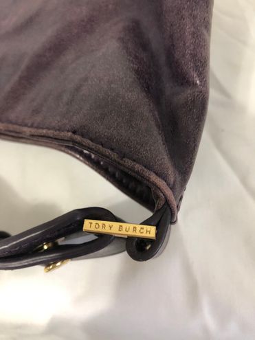 Tory Burch Dena Glazed Purple Leather Hobo Handbag Bag T Metal Logo  Goldtone Size One Size - $195 - From Theresa