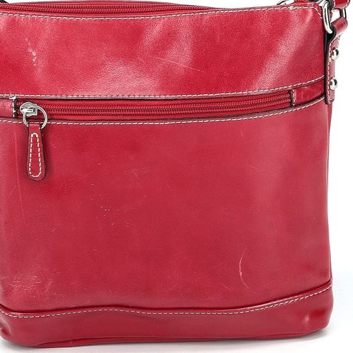 Giani Bernini Crossbody Handbag Women S Red Leather Organizer Purse  Shoulder Bag
