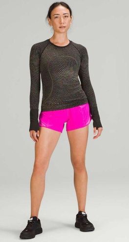 Lululemon Swiftly Tech Long Sleeve 2.0 RARE Grid Warp Black / Neon