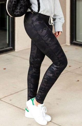 Spanx Faux Leather Camo Leggings Black Camouflage High-Rise Waist Skinny  Pants S - $35 - From Shop