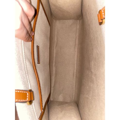 Tory Burch Blake Canvas Jumbo Tote in Natural Classic Cuoio