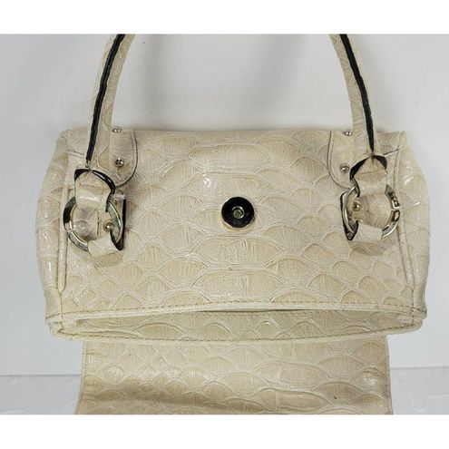 Guess Vintage y2k Womens Baguette Bag Small Ivory Croc Embossed Leather  Handbag - $21 - From Annette