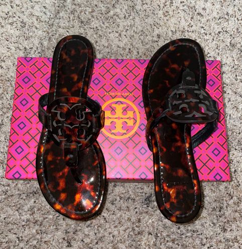 Amazon.com | Tory Burch Women's Miller Sandals, Vintage Vachetta, Brown,  Tan, 4 Medium US | Flip-Flops