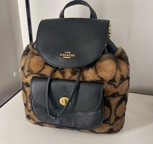 Coach X Jennifer Lopez Pennie Backpack 22 In Signature Shearling