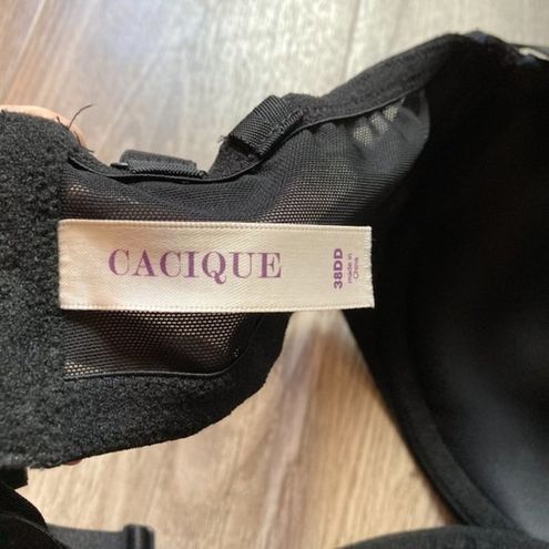 Cacique Black Boudoir Lightly Lined Bra Size 38DD - $32 - From Tinnie