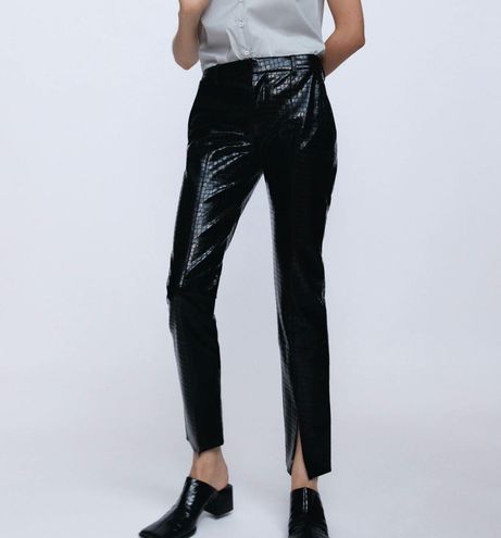 PS Paul Smith WOMENS TROUSERS - Leather trousers -  metallics/silver-coloured - Zalando.de