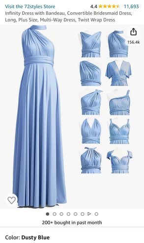 infinity 72 Styles Bridesmaid Dress Blue - $16 (69% Off Retail) - From Samm