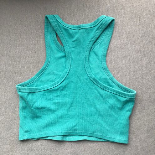 Alo Yoga - Aspire Tank - Ocean Teal/White