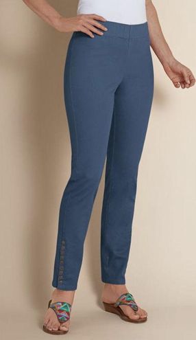 Soft Surroundings Colorful Metro Leggings Button Midnight Teal Blue Size  Medium - $43 - From Kat