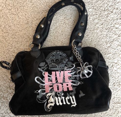 Juicy Couture black multi rose sweet fantasy satchel purse NEW | eBay