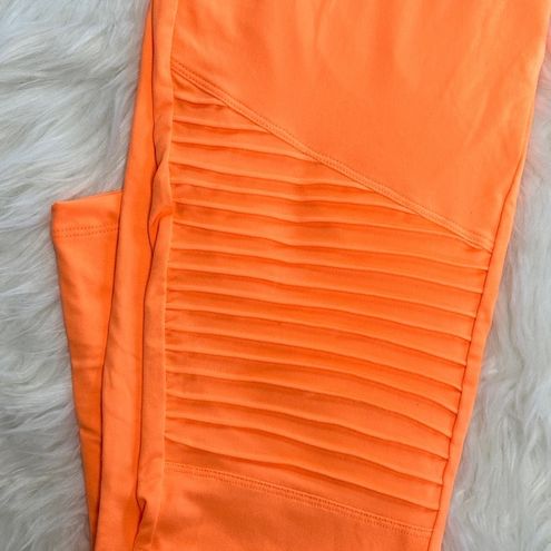 Zenana Outfitters NWOT Microfiber Moto Legging Neon Coral Large Orange -  $15 - From Katrina