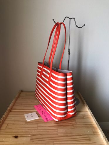 Kate Spade All Day Sailing Stripe Large Tote + Wristlet Tamarillo