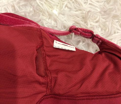 Athleta Elation V Neck Velvet Crop Sports Bra Pink XS - $28 - From