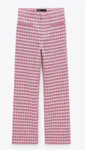 ZARA FUCHSIA GINGHAM MINI FLARE PANTS Pink - $47 (32% Off Retail) - From  Elizabeth