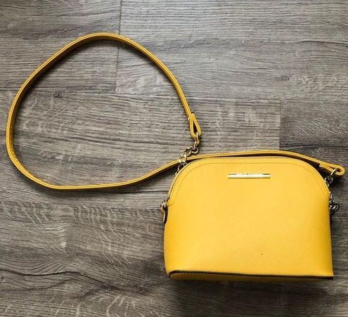 Steve Madden Faux Leather Yellow Brees Crossbody Purse without scarf