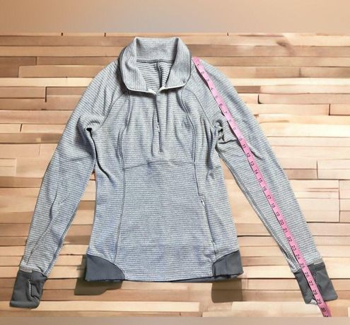 Lululemon Quarter Zip Performance Stretch Pullover Womens Dark Grey Thumb  Holes Size undefined - $25 - From Jessica