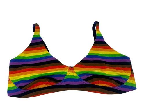 MeUndies FeelFree Longline Rainbow Bralette Size 3XL - $31 - From