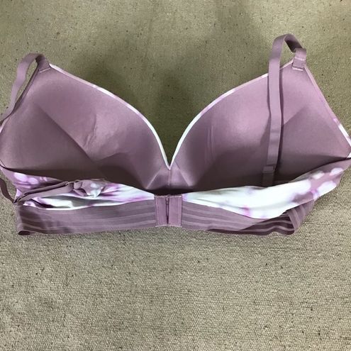 Auden Orchid leaves lavender and white Wirefree push-up Bra Size