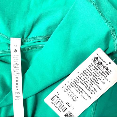 Lululemon Align High Rise Pants Leggings with Pockets Kelly Green 12 14 Nwt