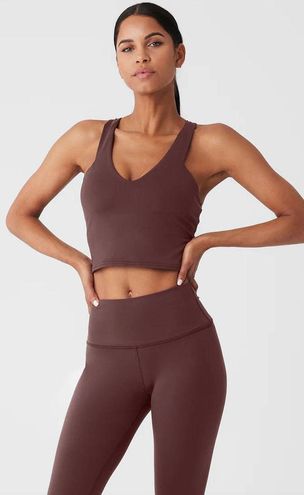 Alo Yoga Airbrush Real Bra Tank in Cherry Cola Brown Size M Size M - $50  (33% Off Retail) - From Kao