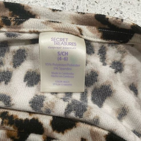 Secret Treasures size small 4/6 top medium 8/10 pants Pajama set leopard  print - $11 - From Sara