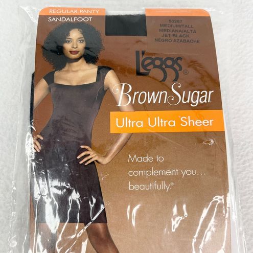 Brown Sugar Ultra Ultra Sheer Pantyhose, Medium/Tall, Jet Black, Regular  Panty, Sandalfoot, Shop