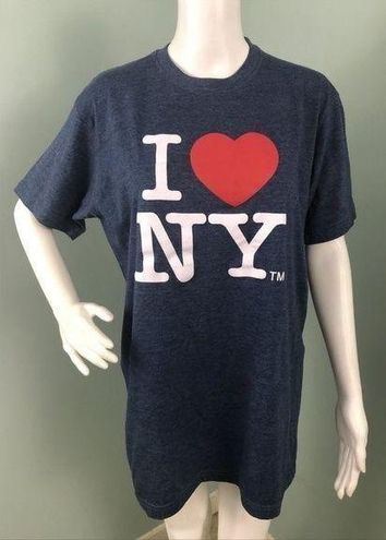 I Love NY T-Shirt Grey Unisex Short Sleeve 