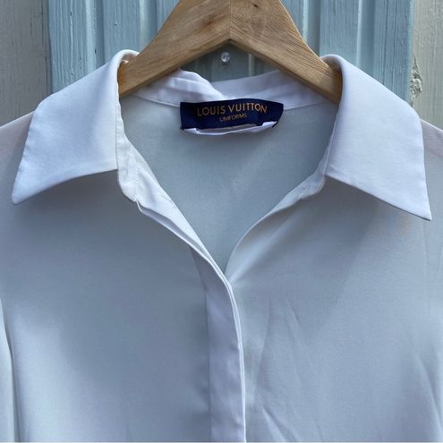 Louis Vuitton uniform white blouse Victorian pleated sleeve style size  34/small - $87 - From Denise