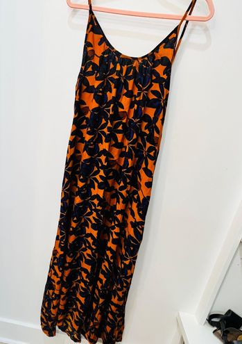 Pretty Little Thing Orange Shadow Leaf Low Back Oversized Maxi Beach Dress  sz 6 - $40 (41% Off Retail) - From Marissa