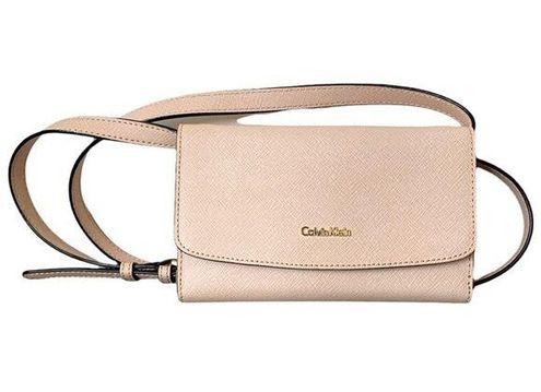 Calvin Klein Pink Saffiano Leather Crossbody Purse - $31 - From
