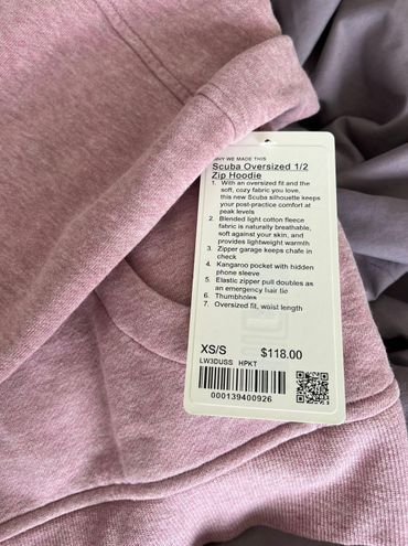 Lululemon Scuba Oversized Half Zip Hoodie Heathered Pink Taupe