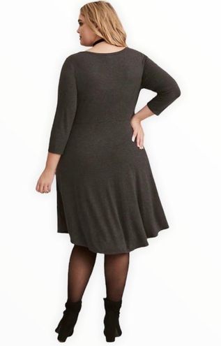 Torrid Charcoal Gray Jersey Knit Button Front Shirt Dress Size 0 - $35 (40% Off  Retail) - From Stephanie