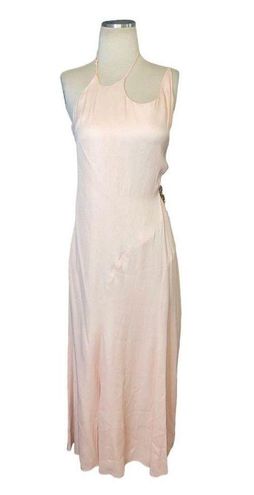 JONATHAN SIMKHAI Morena Cutout Detail Textured Crepe Dress in Blush 8 New