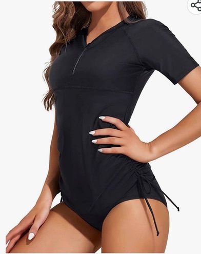 Holipick 2 Piece Rash Guard for Women Short Sleeve Swim Shirt with