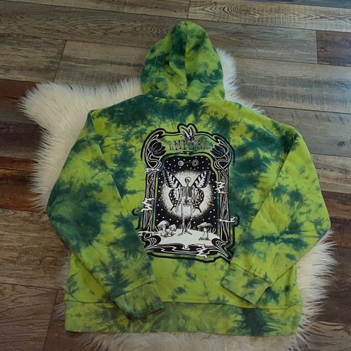 Empyre Fredia Butterfly Window Green Tie Dye Hoodie