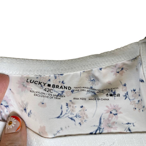 Lucky Brand Full Figure White Floral Bra in Gardenia Comfort Straps, size  42C - $18 - From CuratedBy