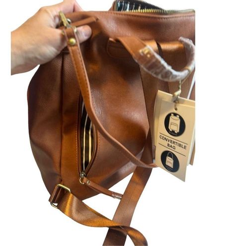 Miztique designer collection brown faux leather convertible backpack handbag  NWT - $71 New With Tags - From Lynne