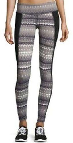 ALO Yoga Illusion 3 Tribal Print Leggings Black Gray White Womens