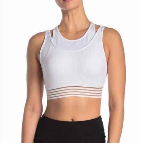 Alo Yoga Gaze Layered Bra White Size M 32 63 Off Retail