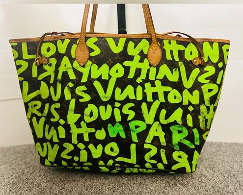 Louis Vuitton, Bags, Louis Vuitton X Stephen Sprouse Graffiti Neverfull Gm  Neon Green Tote Bag Rare