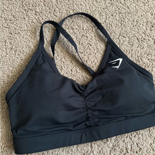 Gymshark Ruched Strappy Sports Bra - Black